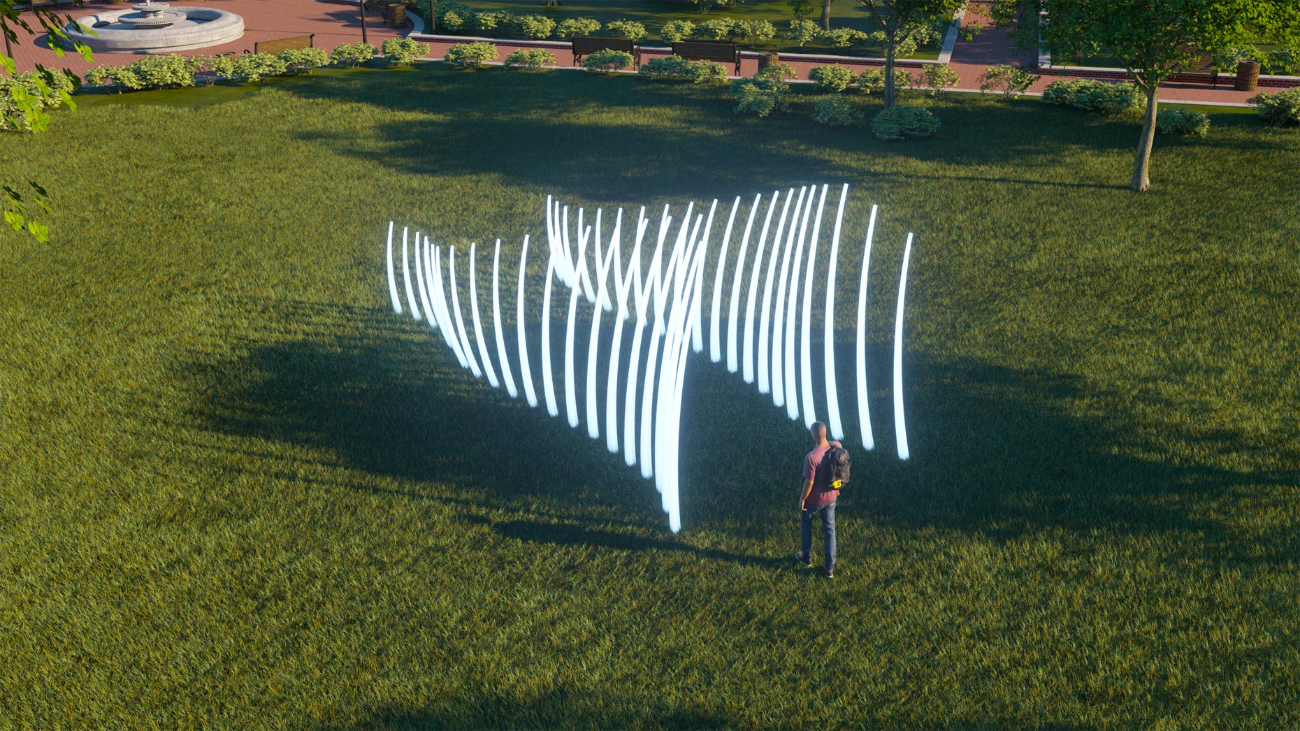 UNI-VERSE Sculpture - In Situ Garden Park View - 4