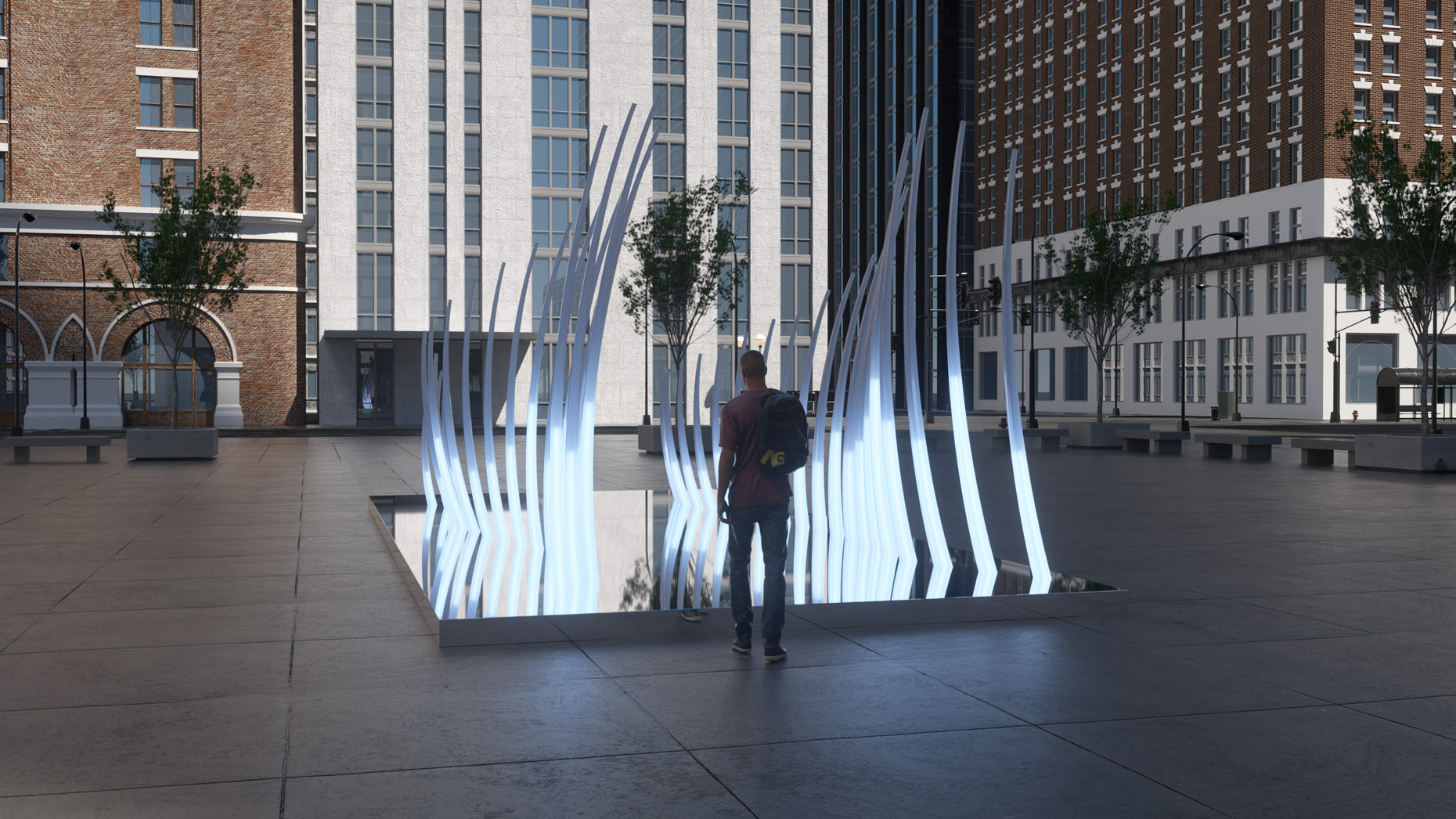 UNI-VERSE Sculpture - In Situ CITY View - 2