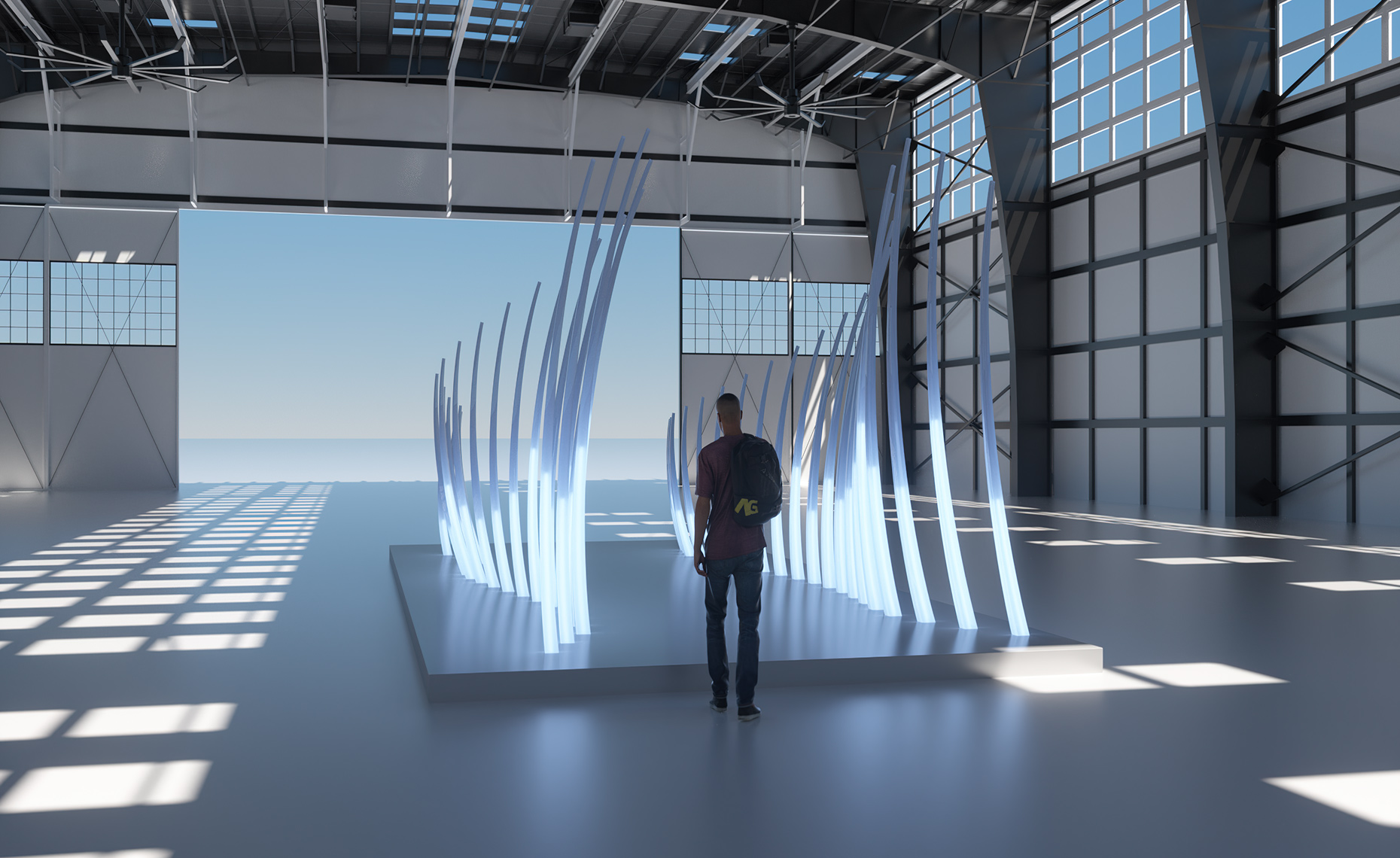 UNI-VERSE Sculpture - In Situ Hangar View - 1